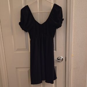 RSQ Elegant Black Puff Sleeve Mini Dress